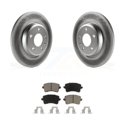 Rear Coated Disc Brake Rotors And Ceramic Pads Kit For Audi Q5 A4 Quattro A5 allroad S5 KGC-101798