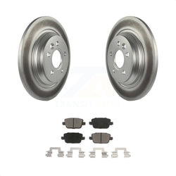 Rear Coated Disc Brake Rotors And Ceramic Pads Kit For 2008-2011 Volvo S80 FWD With Electric Parking KGC-101819