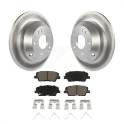 Rear Coated Disc Brake Rotors And Ceramic Pads Kit For 2014-2015 Kia Sorento With Red Painted Calipers KGC-101824