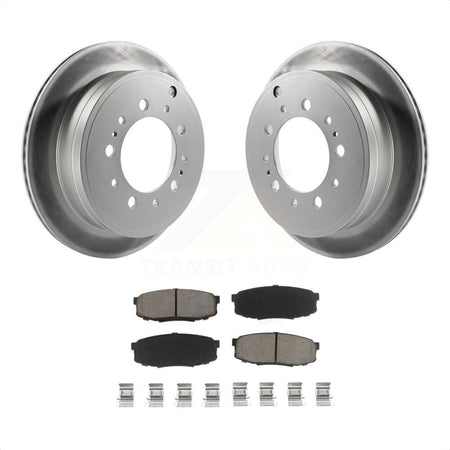 Rear Coated Disc Brake Rotors And Ceramic Pads Kit For Toyota Tundra Sequoia Lexus LX570 Land Cruiser KGC-101825 by Transit Auto