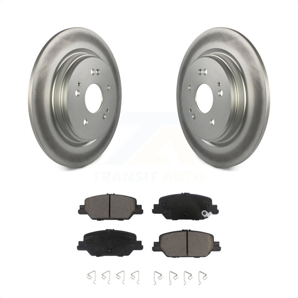 Rear Coated Disc Brake Rotors And Ceramic Pads Kit For 2017-2022 Honda CR-V KGC-101832 by Transit Auto