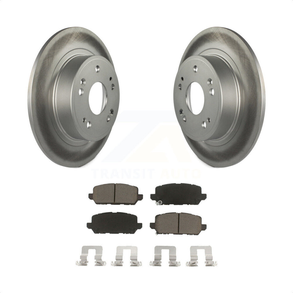 Rear Coated Disc Brake Rotors And Ceramic Pads Kit For 2016-2022 Honda HR-V KGC-101837 by Transit Auto