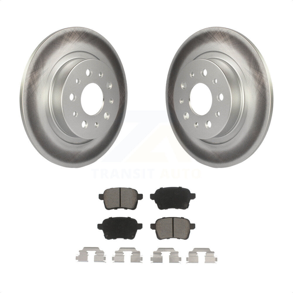 Rear Coated Disc Brake Rotors And Ceramic Pads Kit For 2014-2020 Fiat 500L KGC-101849 by Transit Auto