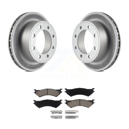 Rear Coated Disc Brake Rotors And Ceramic Pads Kit For Ford E-350 Super Duty E-250 Econoline Club Wagon E-150 KGC-101862 by Transit Auto