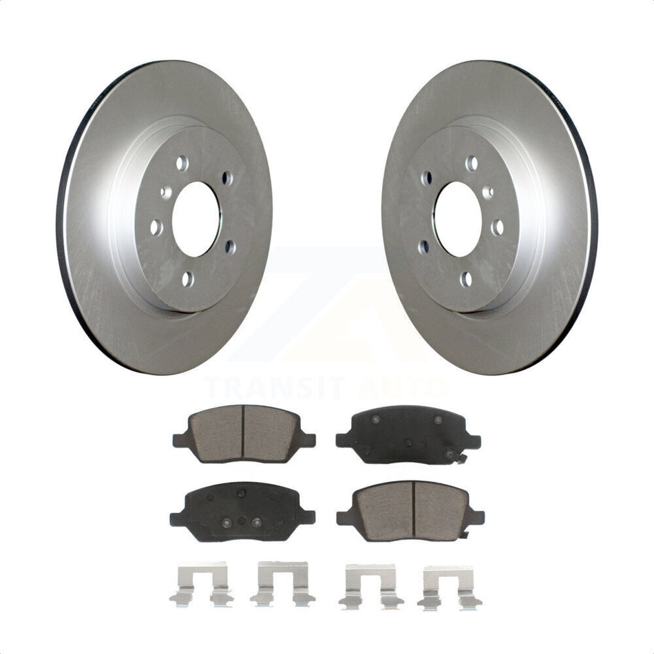 Rear Coated Disc Brake Rotors And Ceramic Pads Kit For 2005-2005 Chevrolet Uplander Pontiac Montana Buick Terraza Saturn Relay KGC-101865 by Transit Auto