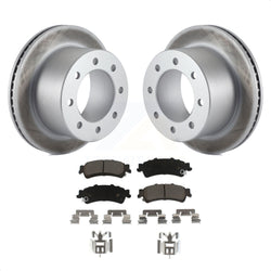 Rear Coated Disc Brake Rotors And Ceramic Pads Kit For 2001-2001 Chevrolet Silverado 3500 GMC Sierra KGC-101878