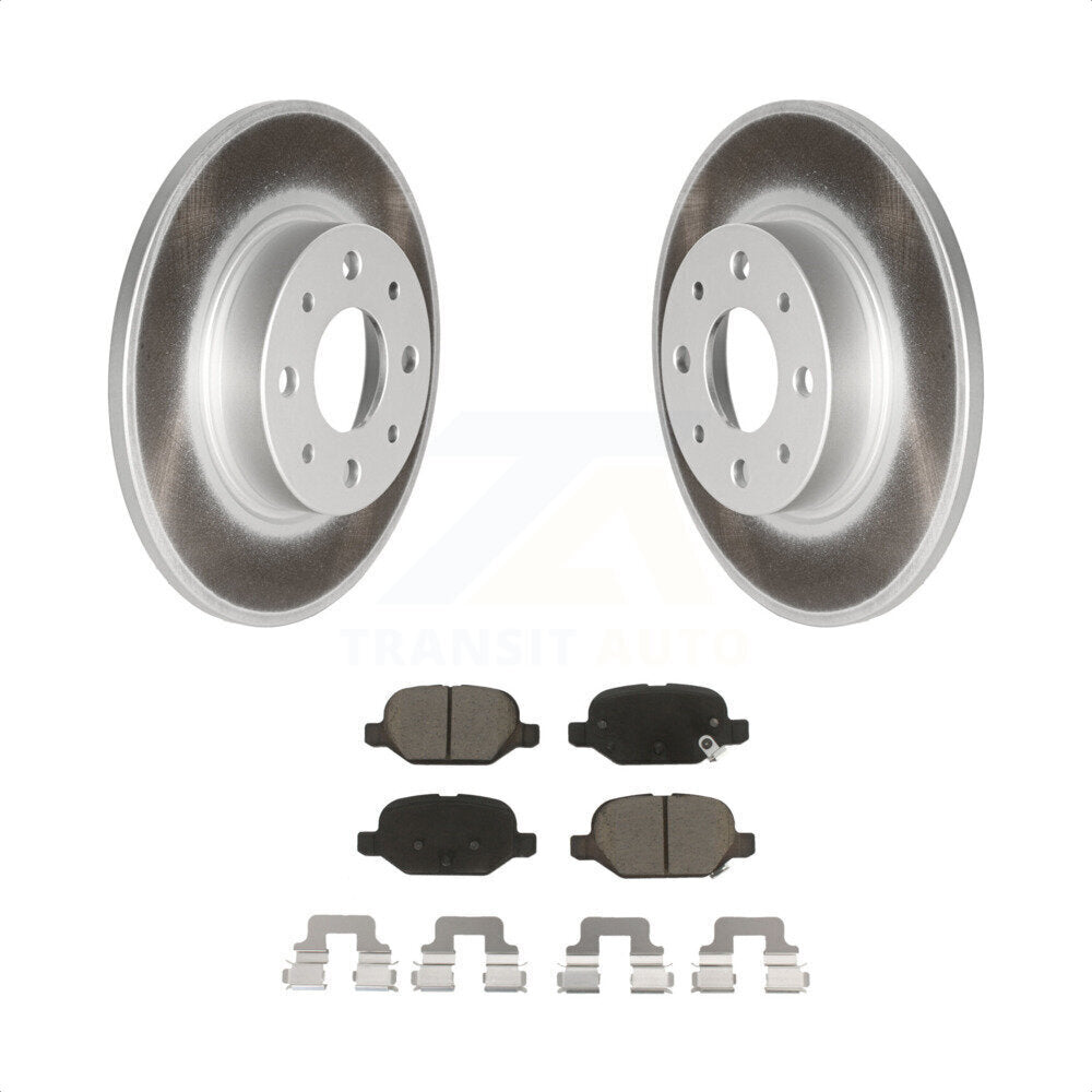 Rear Coated Disc Brake Rotors And Ceramic Pads Kit For Fiat 500 KGC-101881 by Transit Auto