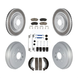 Front Rear Coated Disc Brake Rotors Ceramic Pads And Drum Kit (7Pc) For 2017-2019 Nissan Sentra Turbocharged KGC-101904