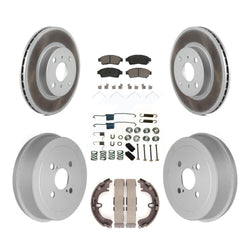 Front Rear Coated Disc Brake Rotors Ceramic Pads And Drum Kit (7Pc) For 1993-1997 Toyota Corolla Geo Prizm KGC-101908
