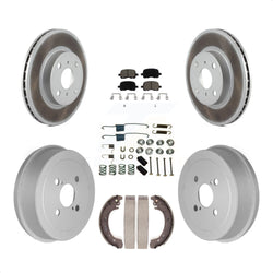Front Rear Coated Disc Brake Rotors Ceramic Pads And Drum Kit (7Pc) For 2002 Toyota Corolla From 04 02 KGC-101910