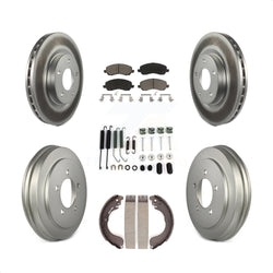 Front Rear Coated Disc Brake Rotors Ceramic Pads And Drum Kit (7Pc) For Jeep Patriot Compass Dodge Caliber Chrysler Sebring Avenger KGC-101928