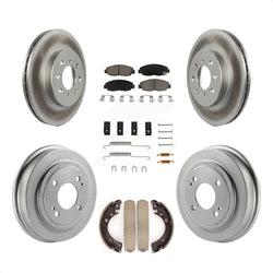 Front Rear Coated Disc Brake Rotors Ceramic Pads And Drum Kit (7Pc) For Honda Civic Acura EL KGC-101935