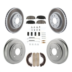 Front Rear Coated Disc Brake Rotors Ceramic Pads And Drum Kit (7Pc) For Honda Civic KGC-101936