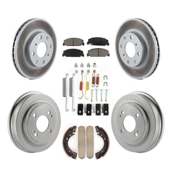 Front Rear Coated Disc Brake Rotors Ceramic Pads And Drum Kit (7Pc) For Honda Civic KGC-101949