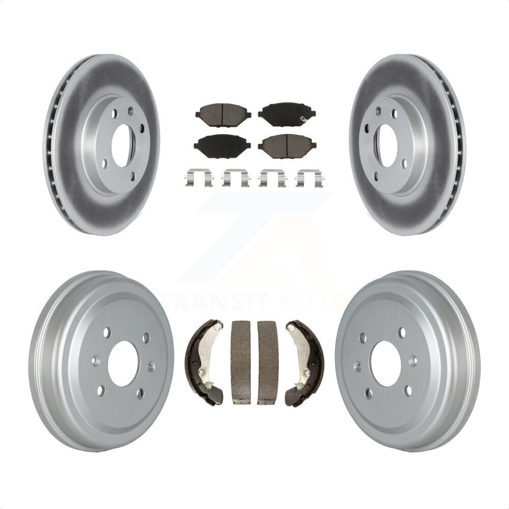 Front Rear Coated Disc Brake Rotors Ceramic Pads And Drum Kit For 2016-2021 Chevrolet Spark KGC-101956 by Transit Auto
