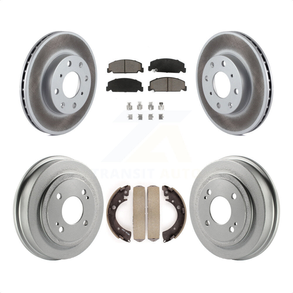 Front Rear Coated Disc Brake Rotors Ceramic Pads And Drum Kit For Honda Civic KGC-101969 by Transit Auto