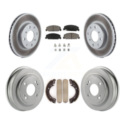 Front Rear Coated Disc Brake Rotors Ceramic Pads And Drum Kit For Honda Civic KGC-101969