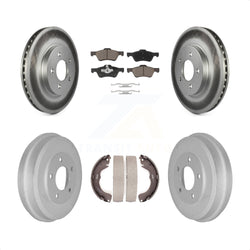 Front Rear Coated Disc Brake Rotors Ceramic Pads And Drum Kit For Ford Escape Mercury Mariner Mazda Tribute KGC-101974