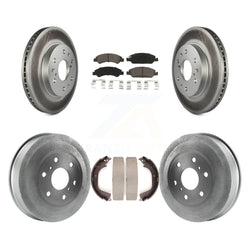 Front Rear Coated Disc Brake Rotors Ceramic Pads And Drum Kit For Chevrolet Silverado 1500 GMC Sierra KGC-101977