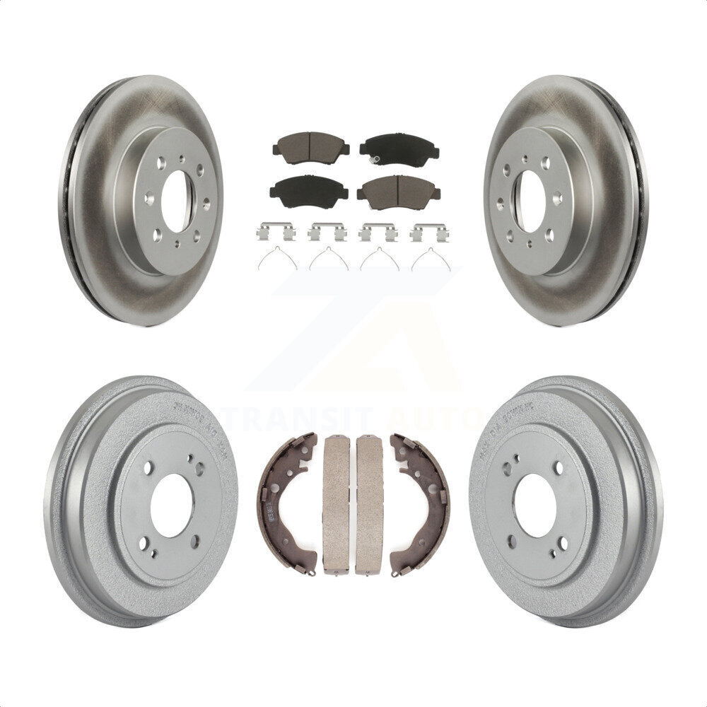 Front Rear Coated Disc Brake Rotors Ceramic Pads And Drum Kit For Honda Fit KGC-101979 by Transit Auto