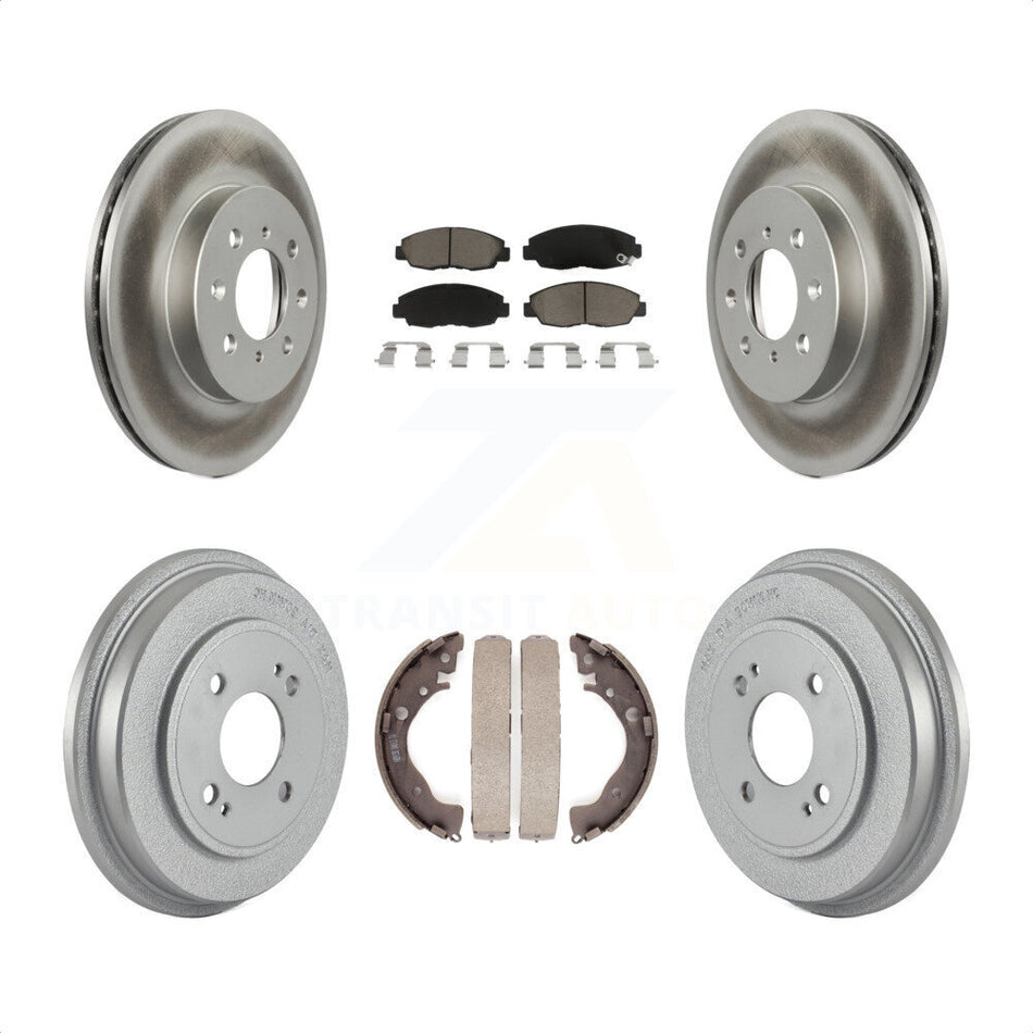 Front Rear Coated Disc Brake Rotors Ceramic Pads And Drum Kit For Honda Insight KGC-101981 by Transit Auto