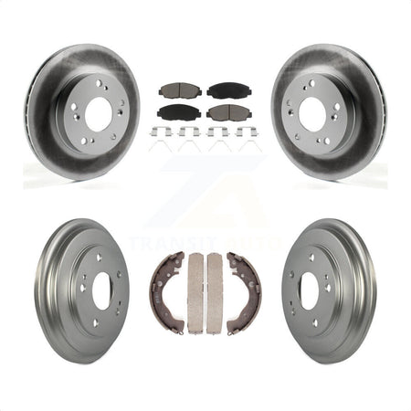 Front Rear Coated Disc Brake Rotors Ceramic Pads And Drum Kit For Honda Civic KGC-101984 by Transit Auto