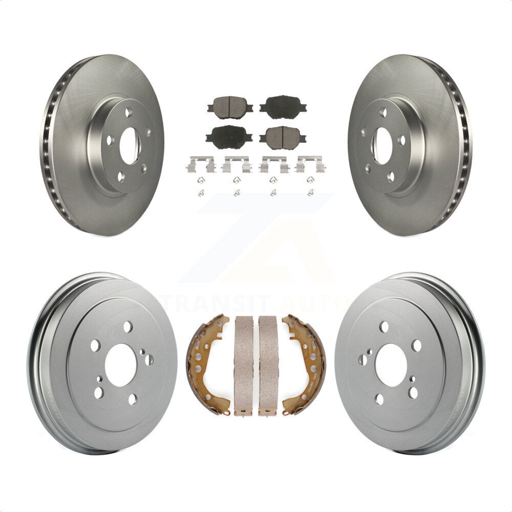 Front Rear Coated Disc Brake Rotors Ceramic Pads And Drum Kit For Toyota Celica KGC-101989 by Transit Auto