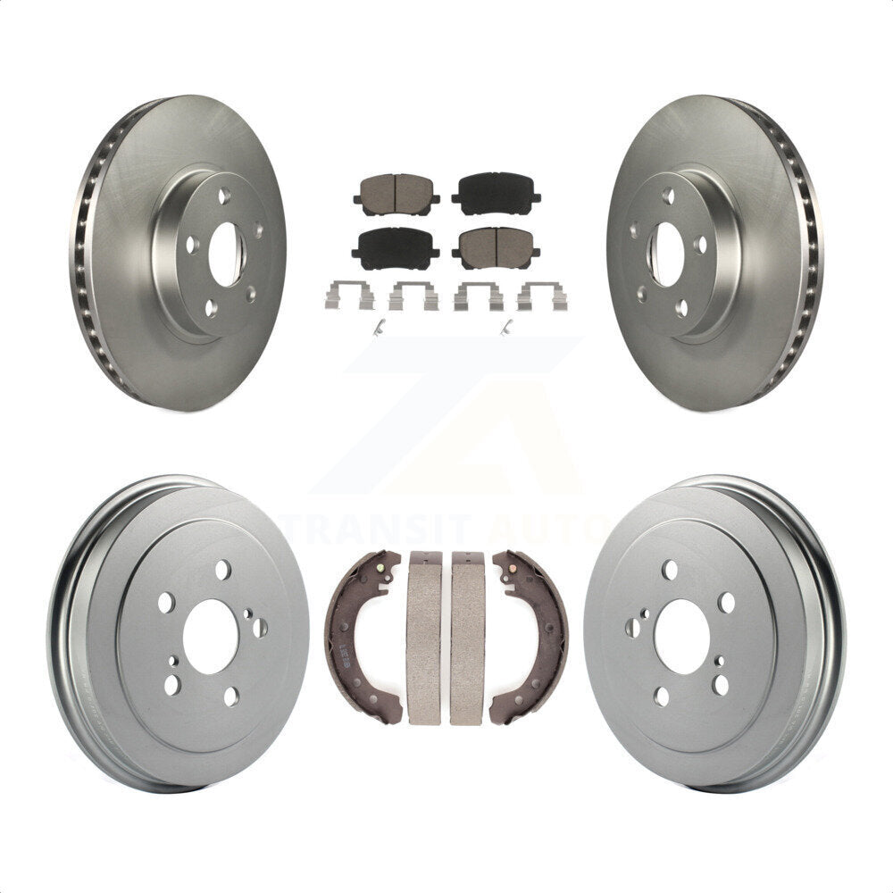 Front Rear Coated Disc Brake Rotors Ceramic Pads And Drum Kit For Toyota Corolla KGC-101991 by Transit Auto