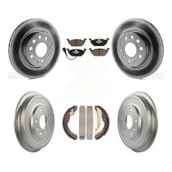 Front Rear Coated Disc Brake Rotors Ceramic Pads And Drum Kit For 2011-2012 Volkswagen Jetta With 280mm Diameter Rotor KGC-101995