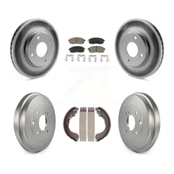 Front Rear Coated Disc Brake Rotors Ceramic Pads And Drum Kit For Nissan Sentra Versa Cube KGC-102000