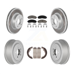 Front Rear Coated Disc Brake Rotors Ceramic Pads And Drum Kit For Ford Ranger Mazda B4000 With 10" Diameter KGC-102012