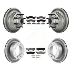 Front Rear Coated Disc Brake Rotors And Ceramic Pads Kit For Ford E-350 Super Duty E-250 Econoline Club Wagon KGC-102031
