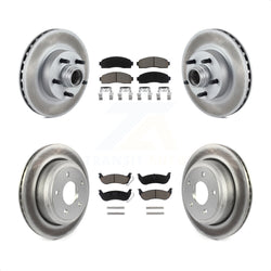 Front Rear Coated Disc Brake Rotors And Ceramic Pads Kit For 2010 Mazda B2300 With 11-1 4" Diameter Rotor KGC-102033