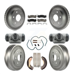 Front Rear Coated Disc Brake Rotors Ceramic Pads And Drum Kit (9Pc) For Chevrolet Silverado 1500 GMC Sierra Classic With 6400 Lb GVW KGC-102102