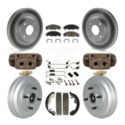 Front Rear Coated Disc Brake Rotors Ceramic Pads And Drum Kit (9Pc) For Ford Focus KGC-102116