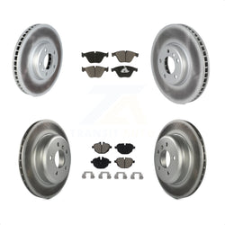 Front Rear Coated Disc Brake Rotors And Ceramic Pads Kit (6Pc) For 2011-2013 BMW 535i With 330mm Diameter Rotor KGC-102122