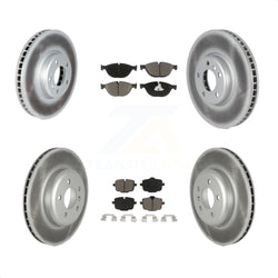 Front Rear Coated Disc Brake Rotors And Ceramic Pads Kit (6Pc) For BMW 550i xDrive 650i Gran Coupe KGC-102125