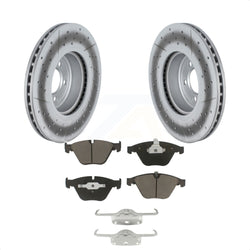 Front Coated Disc Brake Rotors And Ceramic Pads Kit For 2012 BMW 335i Convertible Coupe With Blue Painted Calipers KGC-102132
