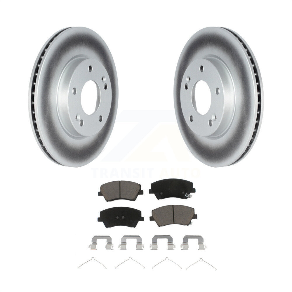 Front Coated Disc Brake Rotors And Ceramic Pads Kit For Kia Niro Hyundai Ioniq KGC-102140 by Transit Auto