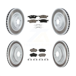 Front Rear Coated Disc Brake Rotors And Ceramic Pads Kit For Mercedes-Benz GLS450 GL450 GL350 ML250 KGC-102154