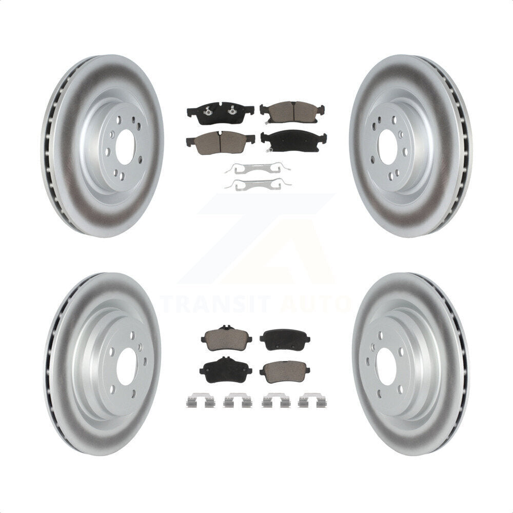 Front Rear Coated Disc Brake Rotors And Ceramic Pads Kit For 2016-2017 Mercedes-Benz GLE400 With AMG Package KGC-102156 by Transit Auto