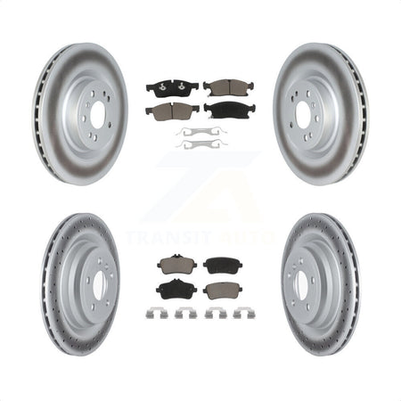 Front Rear Coated Disc Brake Rotors And Ceramic Pads Kit For 2016-2017 Mercedes-Benz GLE400 With AMG Package KGC-102157 by Transit Auto