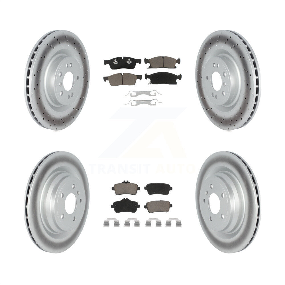 Front Rear Coated Disc Brake Rotors And Ceramic Pads Kit For 2016-2017 Mercedes-Benz GLE400 With AMG Package KGC-102158 by Transit Auto