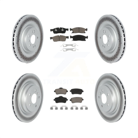 Front Rear Coated Disc Brake Rotors And Ceramic Pads Kit For 2016-2017 Mercedes-Benz GLE400 With AMG Package KGC-102158 by Transit Auto