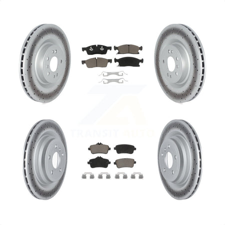 Front Rear Coated Disc Brake Rotors And Ceramic Pads Kit For 2016-2017 Mercedes-Benz GLE400 With AMG Package KGC-102159 by Transit Auto