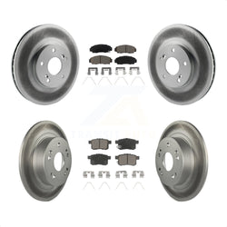 Front Rear Coated Disc Brake Rotors And Ceramic Pads Kit For Honda Accord Acura TSX KGC-102206