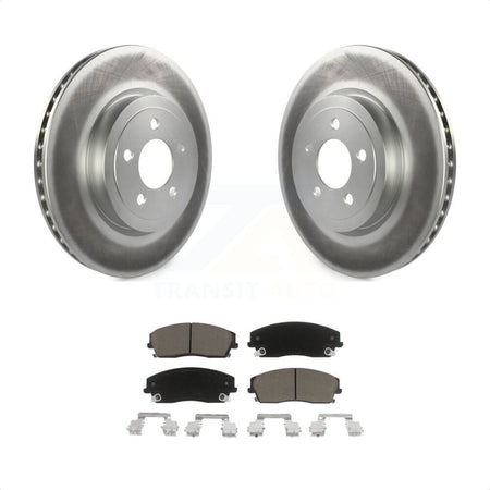 Front Coated Disc Brake Rotors And Ceramic Pads Kit For 2015-2018 Dodge Charger RWD with 3.6L With 345mm Diameter Rotor KGC-102249 by Transit Auto