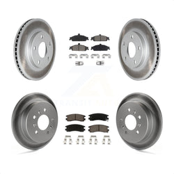 Front Rear Coated Disc Brake Rotors And Ceramic Pads Kit For Pontiac Grand Am Oldsmobile Alero KGC-102258
