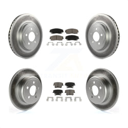 Front Rear Coated Disc Brake Rotors And Ceramic Pads Kit For 2015-2018 Dodge Charger RWD with 3.6L With 345mm Diameter Rotor KGC-102259