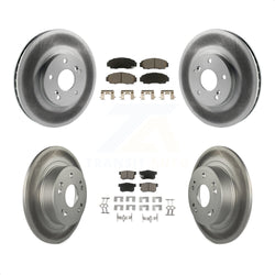 Front Rear Coated Disc Brake Rotors And Ceramic Pads Kit For 2006-2007 Honda Accord Hybrid with 3.0L KGC-102274